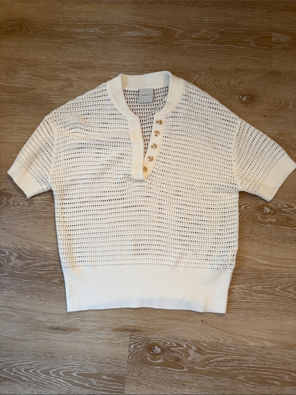 Varley Callie Knit Top Egret Size XS